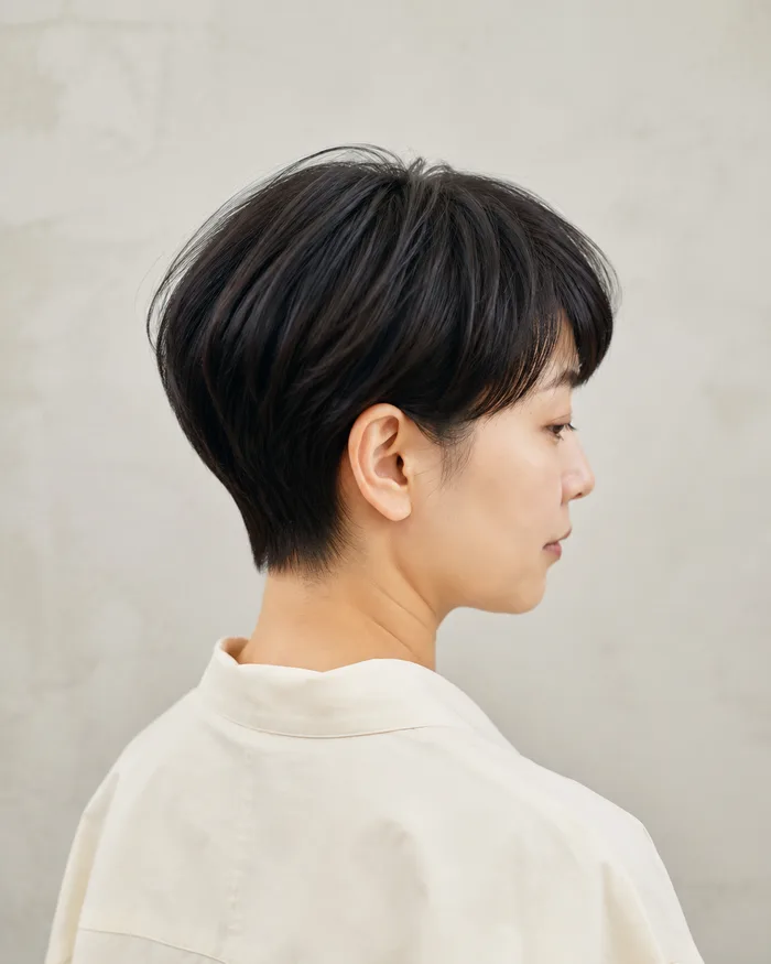 ショートヘアの襟足と後ろ姿のイメージ