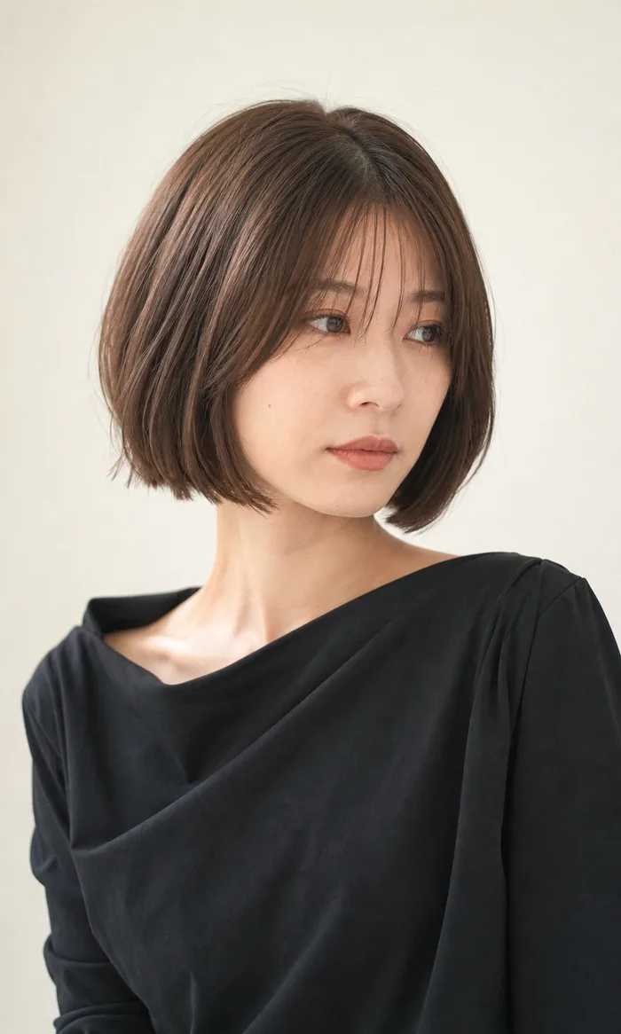 柔らかなラインのフレンチボブ
