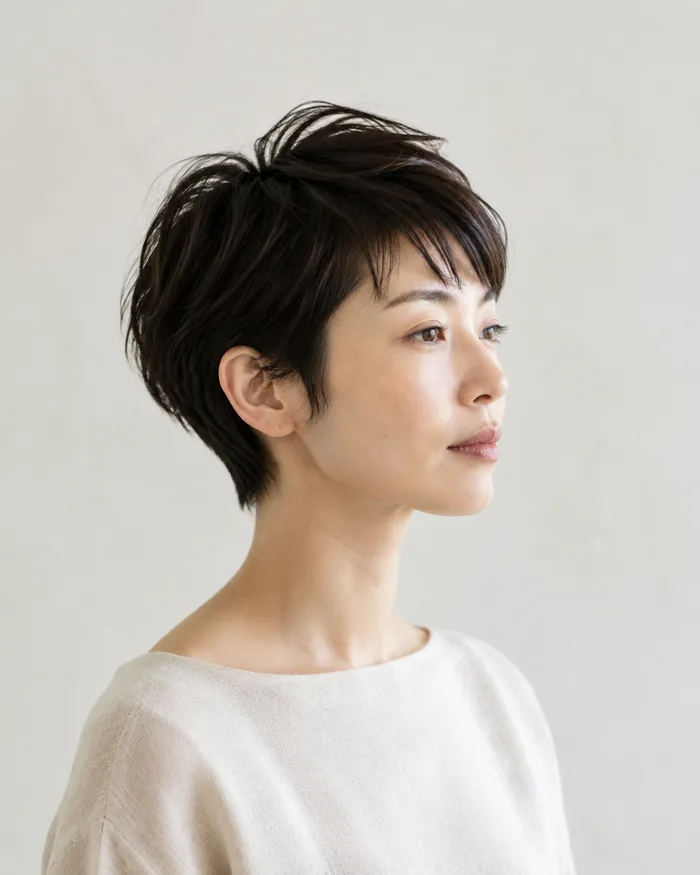 軽い質感のベリーショート